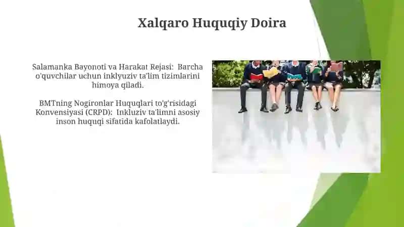 Inklyuziv talimning huquqiy asoslari 4