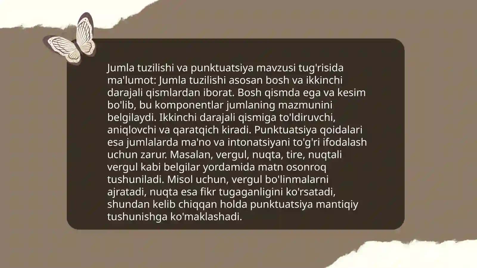 Boshlang'ich sinf darsliklarida punktuatsiyaga oid materiallarni tahlil qilish mavzusida 4