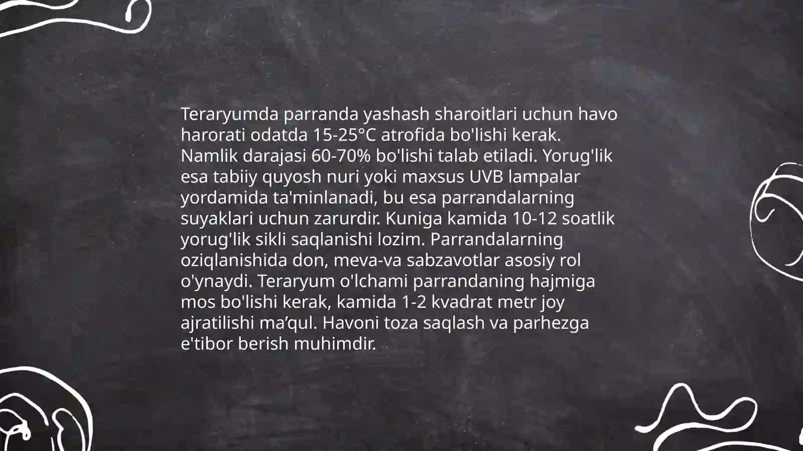 Akvariumda va teraryumda yashovchi parrandalarni yashash sharoitlari 4