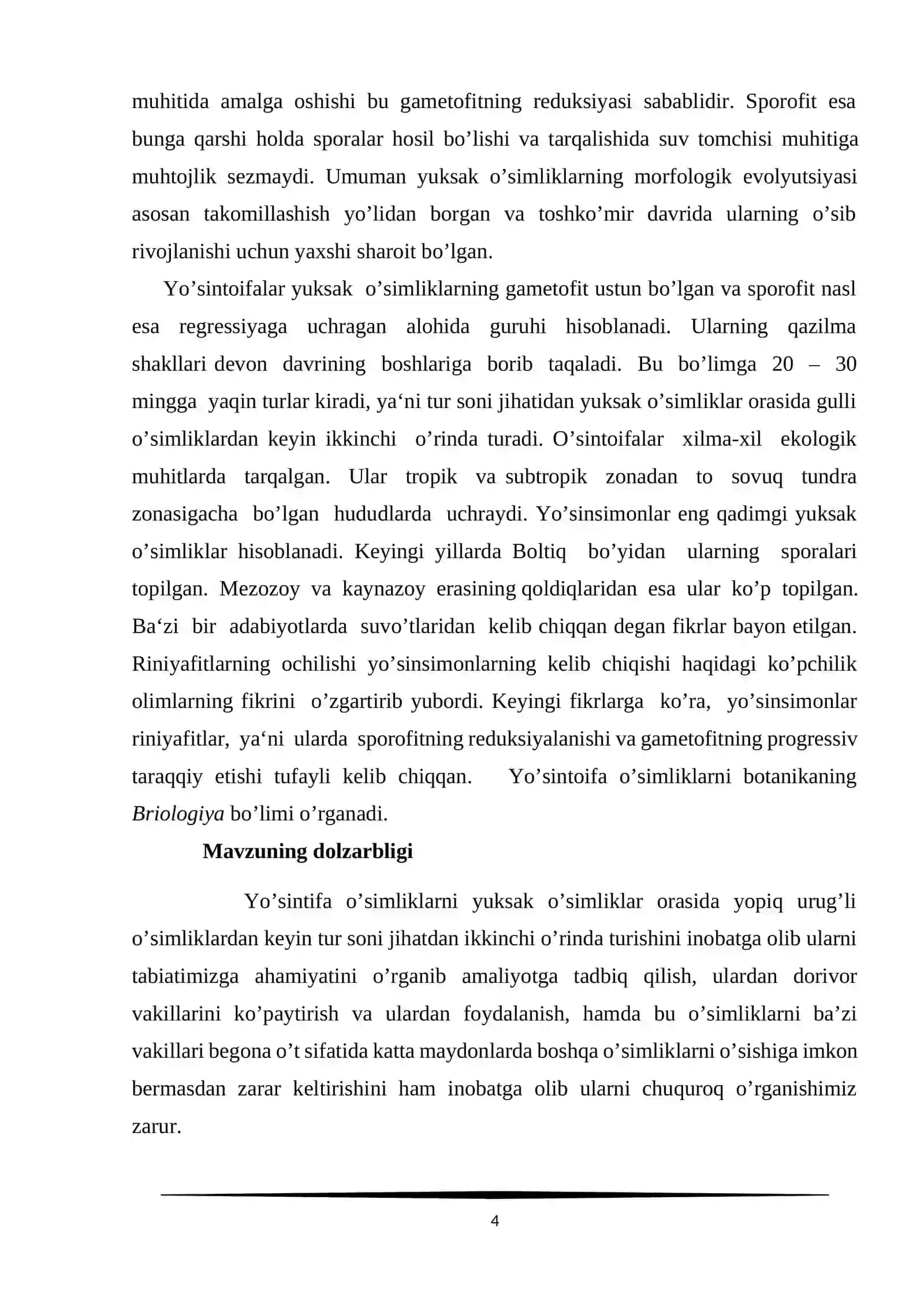 Kurs ishi "Yuksek Sporali O'simliklar" 4