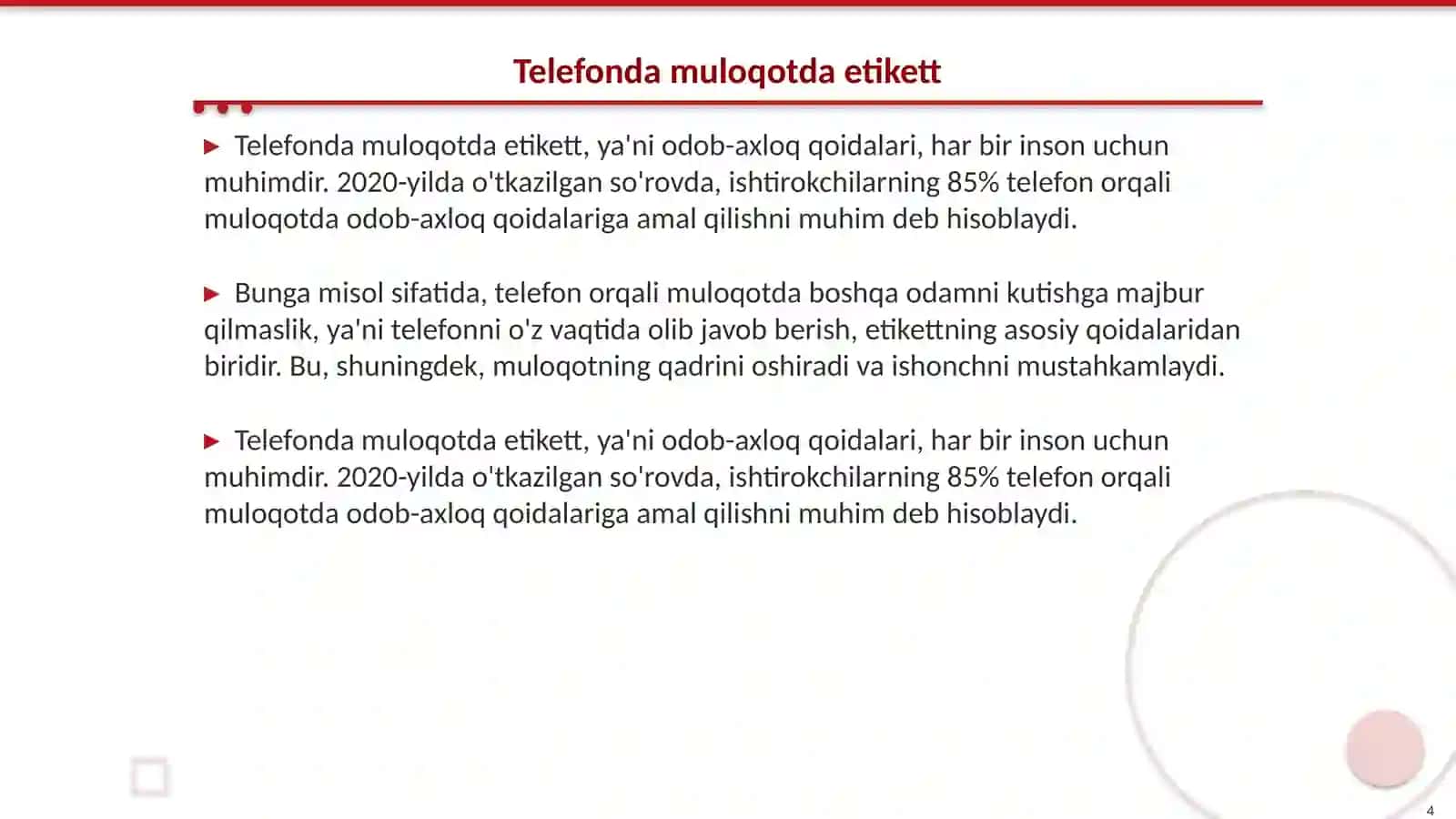 Telefondan gaplashish odobi 4