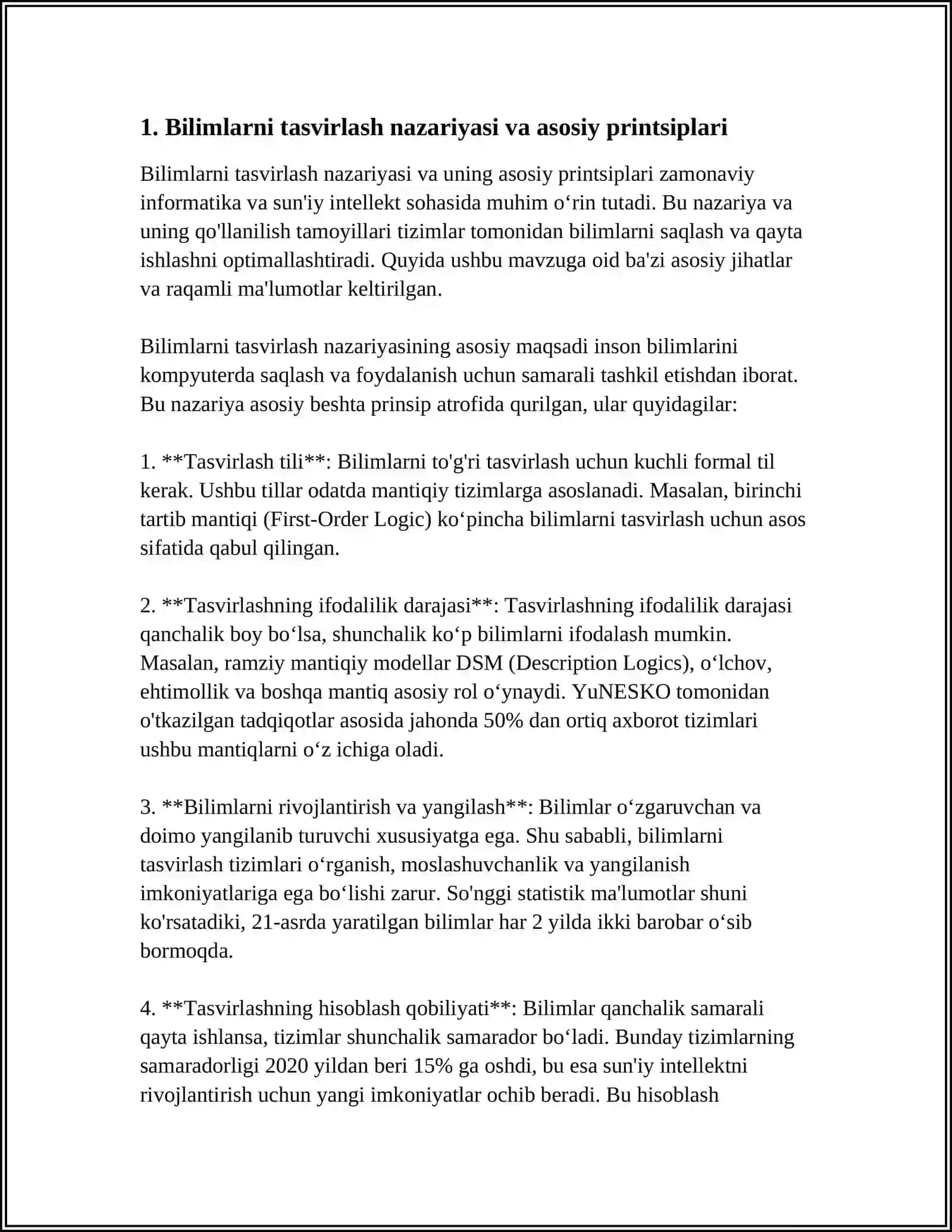 BILIMLARNI TASVIRLASH USULLARI.MANTIQIY MODELLAR,TARMOQLI CEMANTIK MODELLAR 4