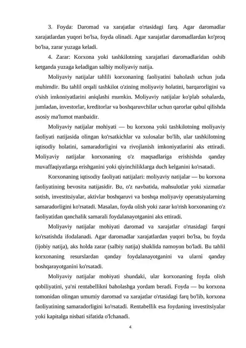 Moliyaviy natijalar hisobi 4