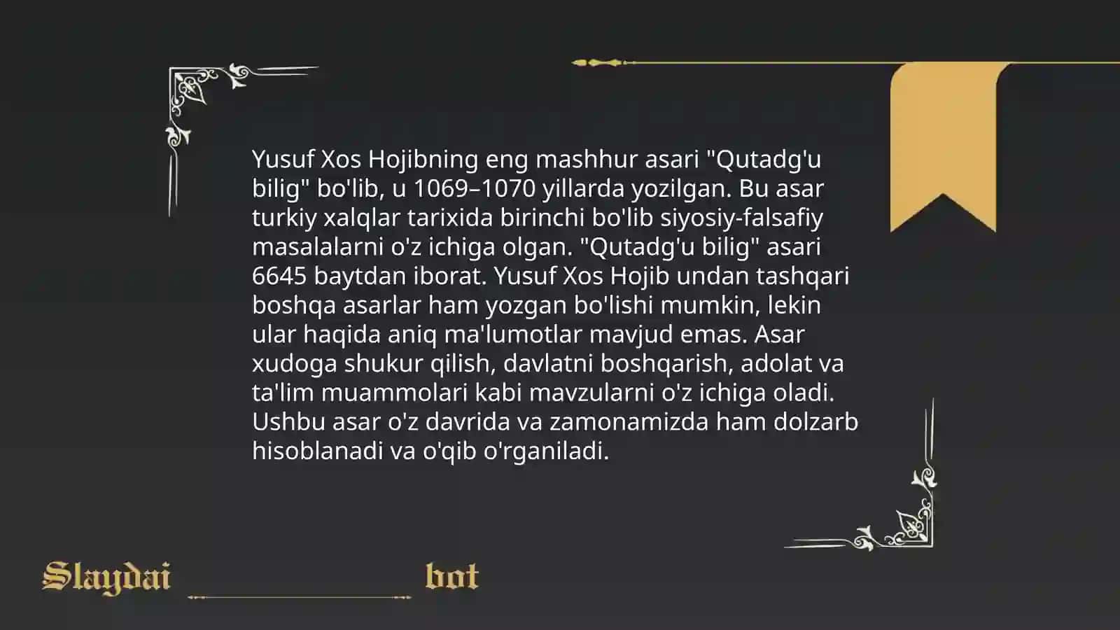 Yusuf Xos hojibning ilmiy ishlari 4