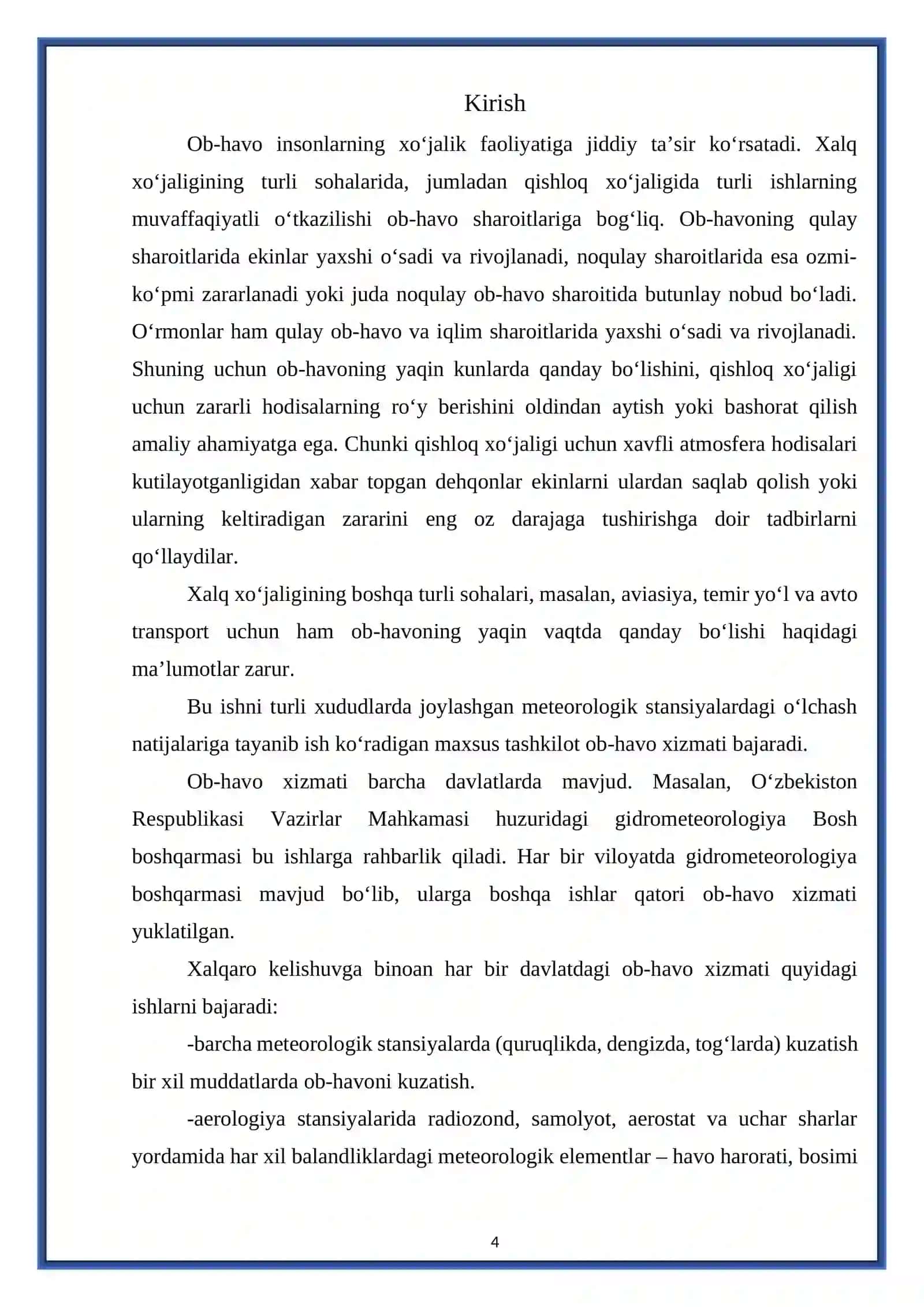 Mavzu: “Ob-havo va iqlim” 4