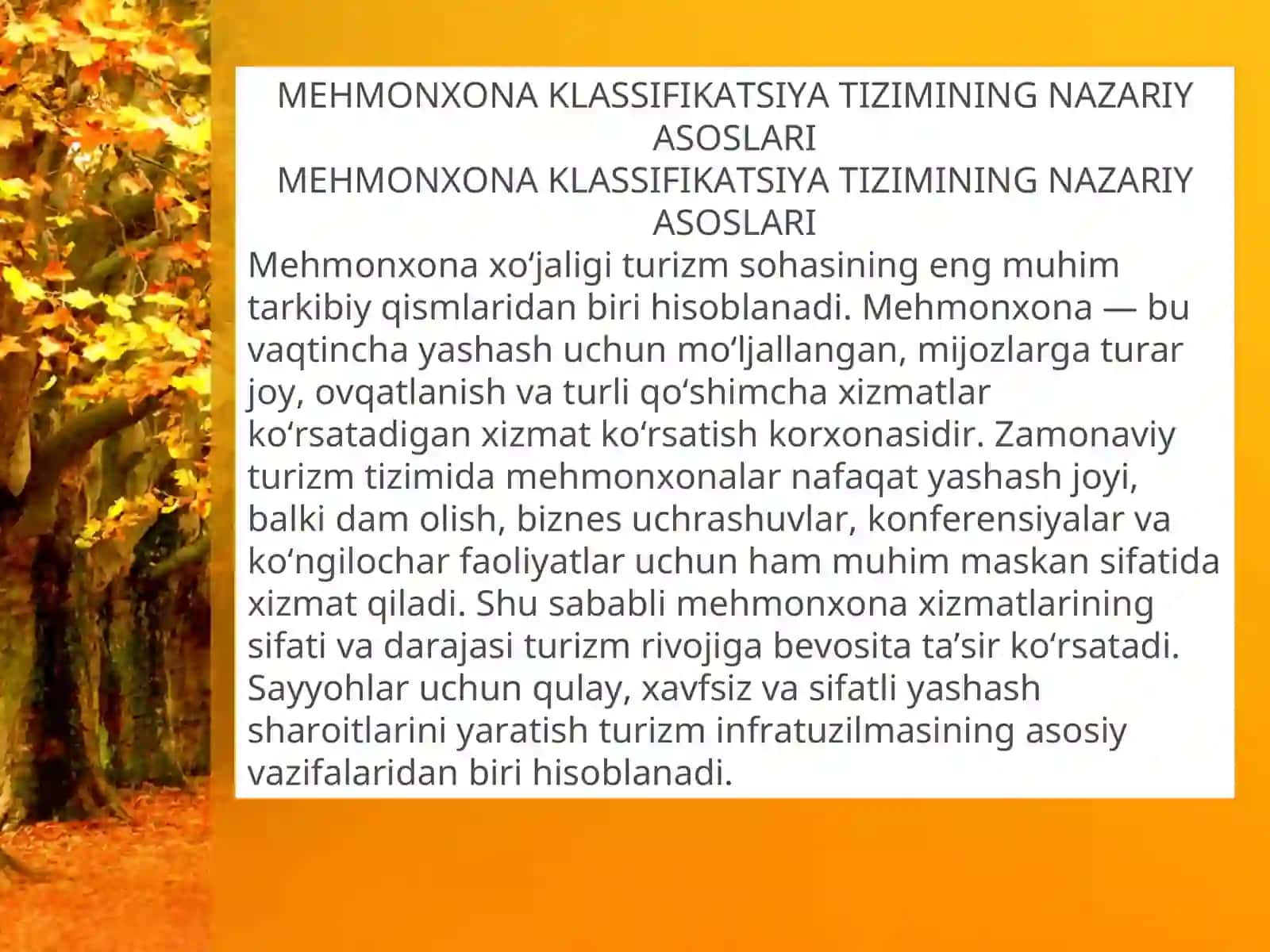 Jahonda mehmonxona klassifikatsiya tizimlari (yulduz turizmi, xalqarostandartlar) 4