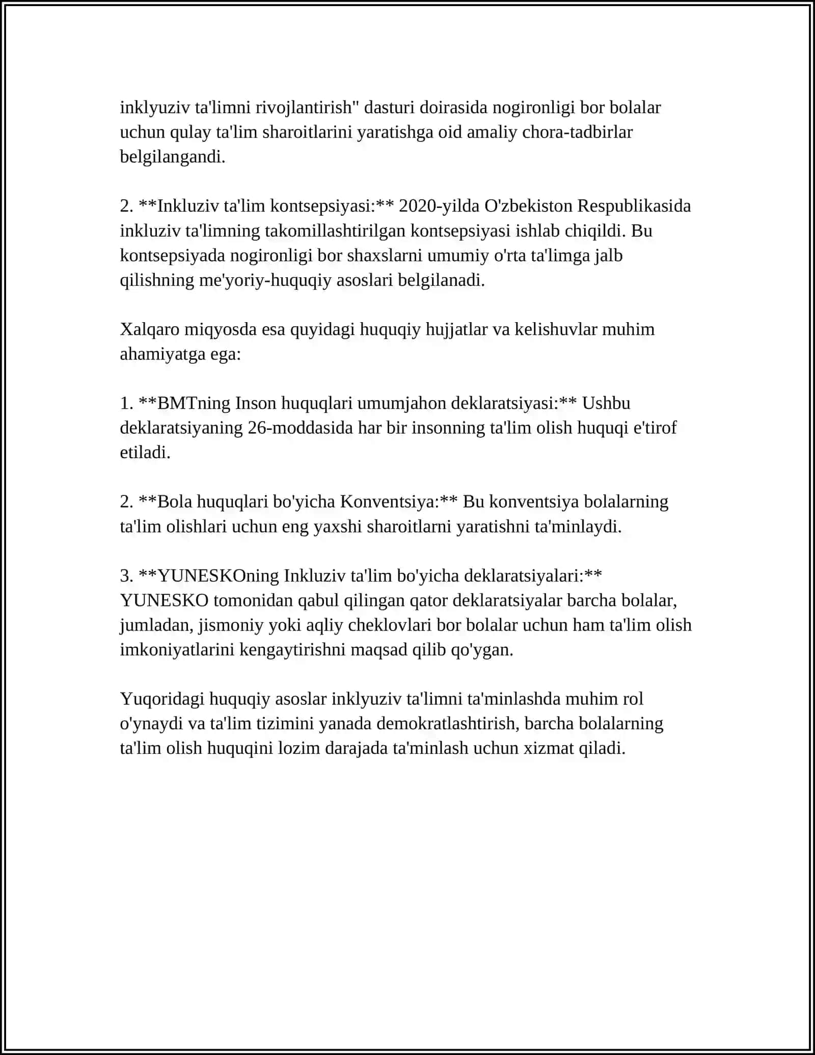 INKLYUZIV TA'LIMNI MEYORIY HUQUQI ASOSLARI 4
