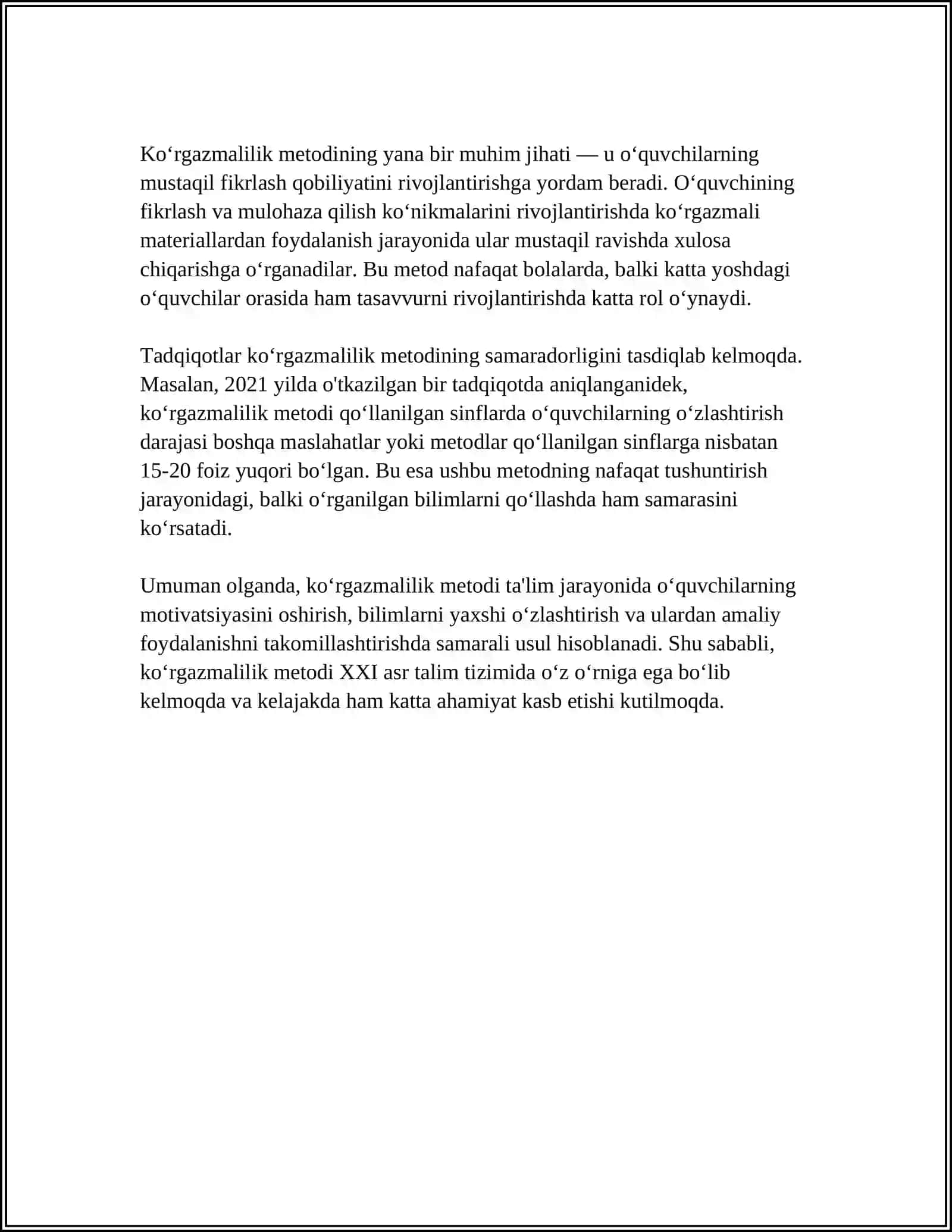TEXNOLOGIYA DARSLARIDA KOʻRGAZMALILIK METODI 4