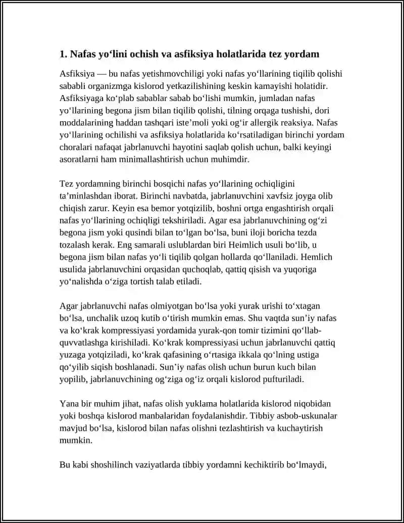 KECHIKTIRIB BOLMAYDIGAN SHOSHILINCH XOLATLARDA TEZ TIBBIY YORDAM KORSATISH 4