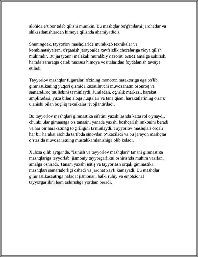 GIMNASTIKA MASHQLARINI BAJARISHDA JISMONIY TAYYORGARLIK 4
