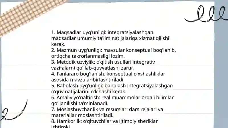 Integratsiyalashgan darslar samaradorligini oshirish omillari 4
