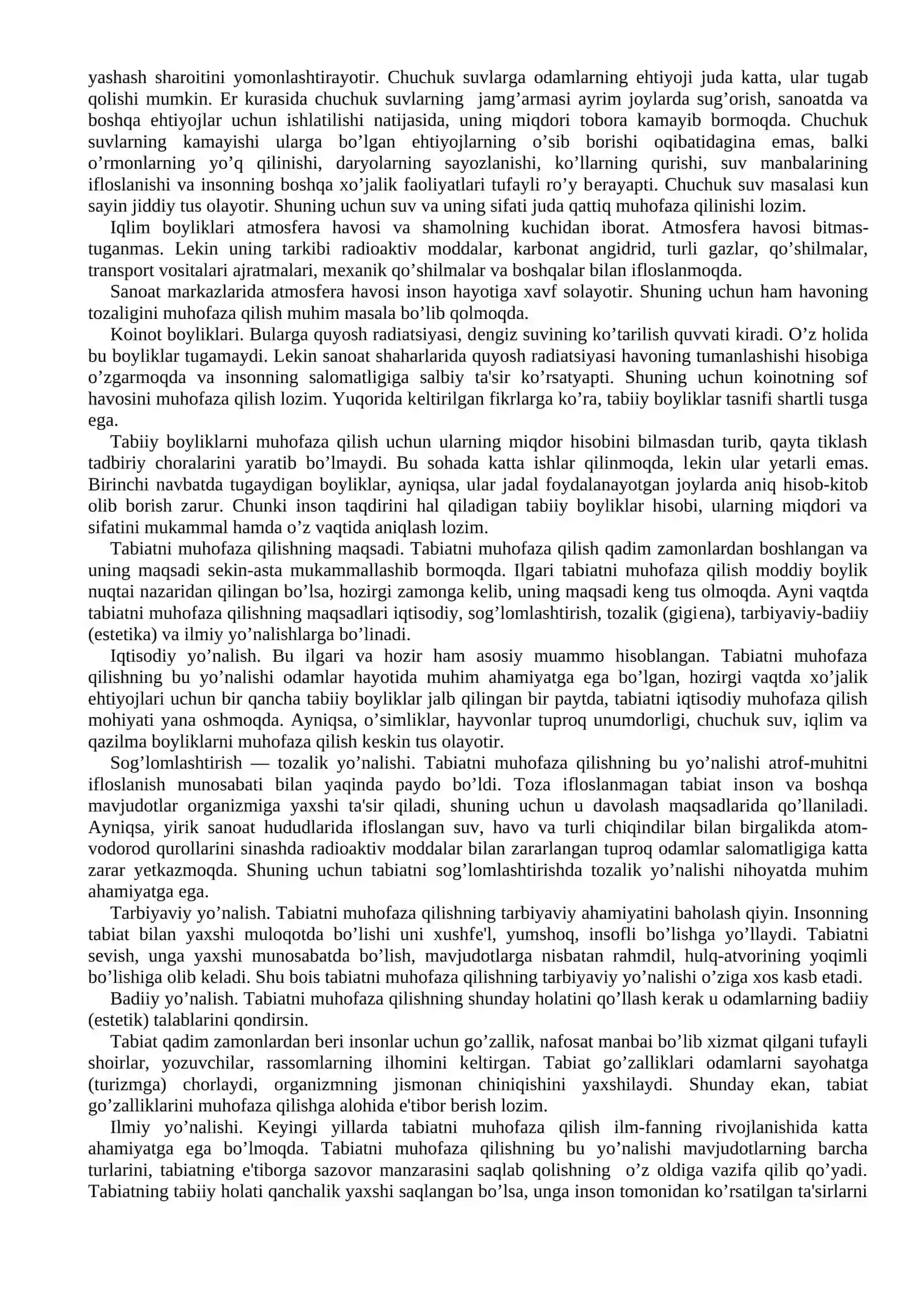 TABIATNI MUHOFAZA QILISH HAQIDA TUSHUNCHA 4