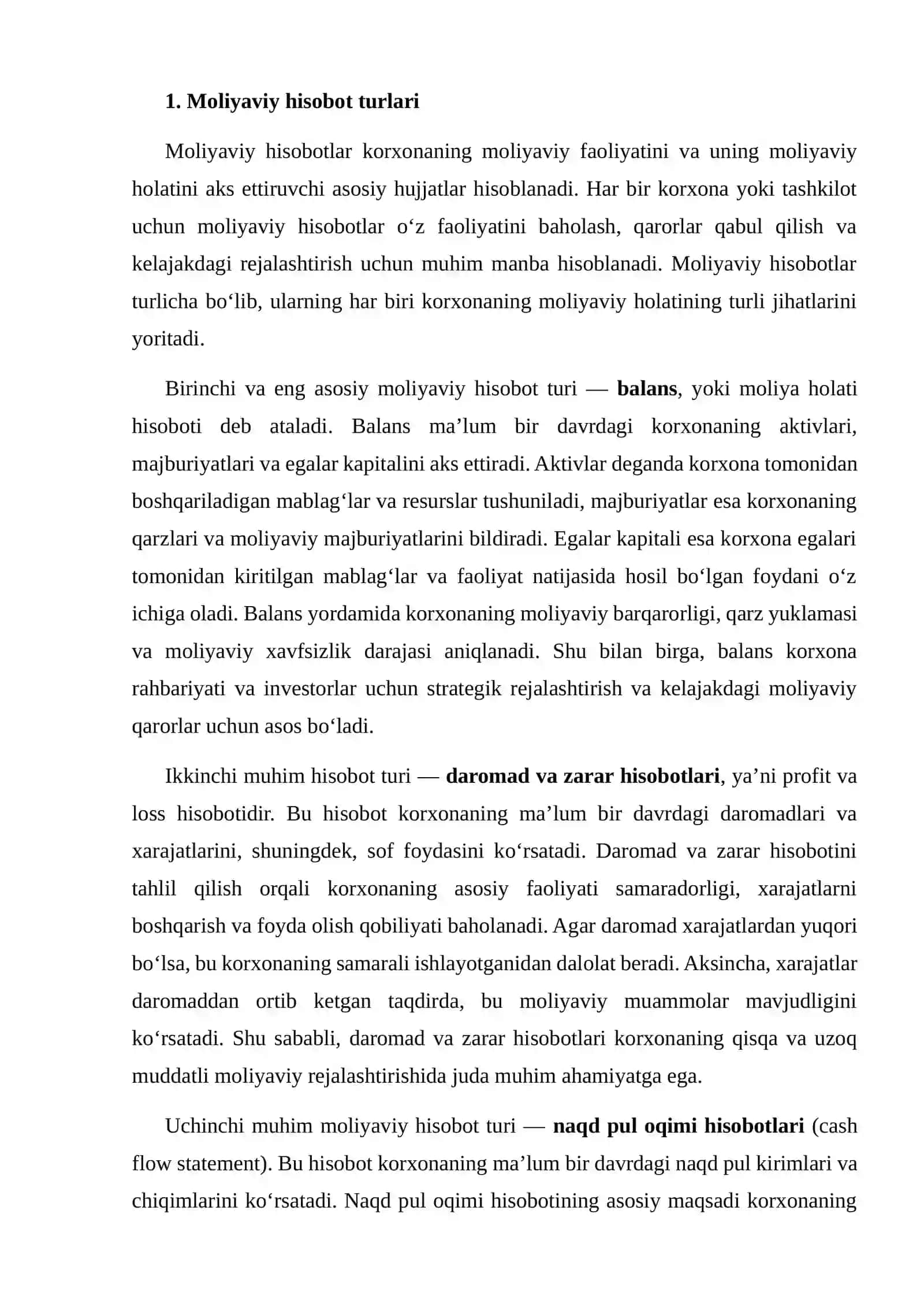 MOLIYAVIY HISOBOT ASOSIDA TAHLIL O'TKAZISHNING AHAMIYATI 4