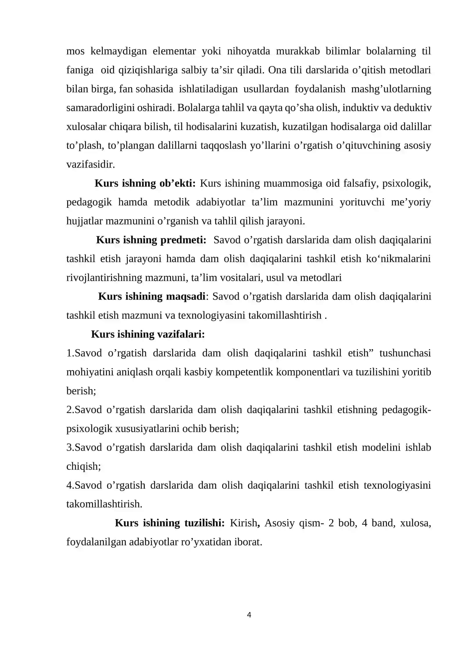 SAVOD O'RGATISH DAVRIDA DAM OLISH DAQIQALARINI TASHKIL ETISH 4