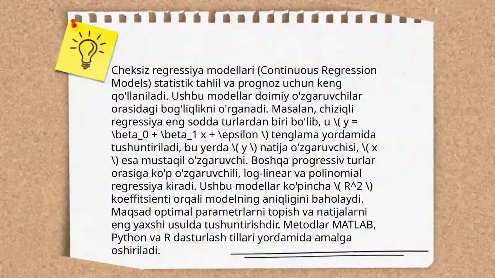 Cheksiz regressiya 4