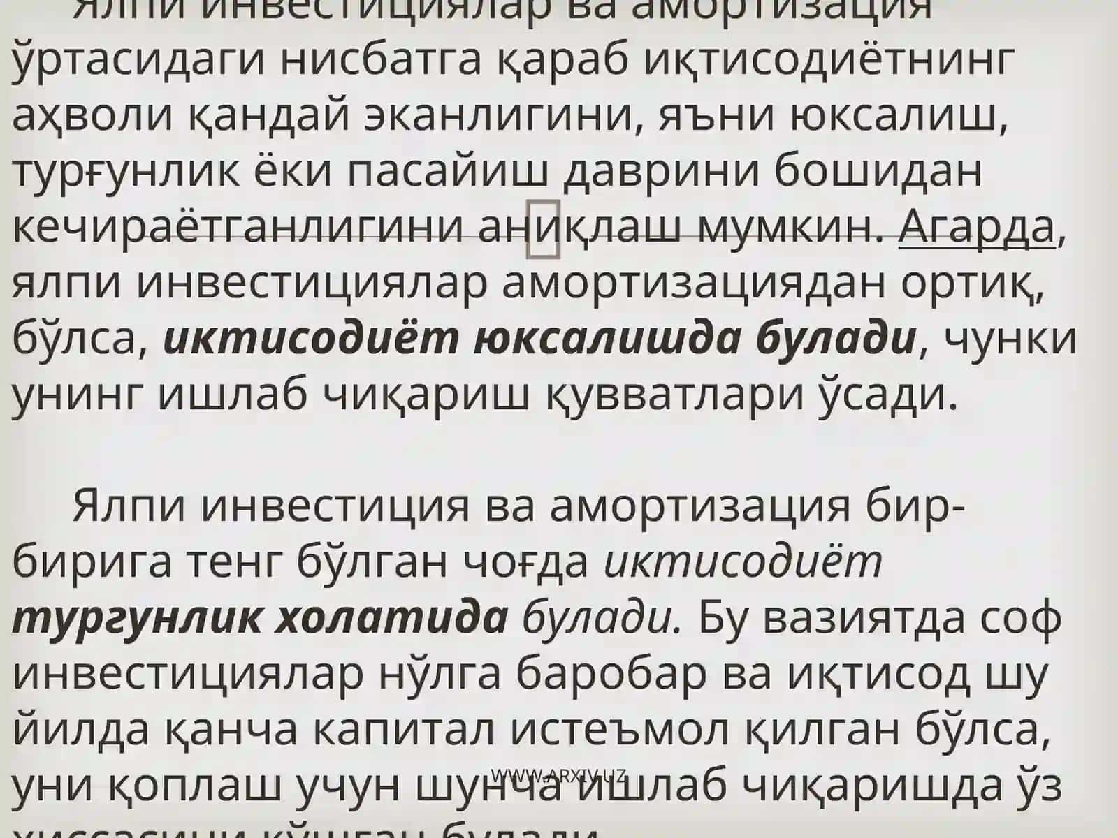 Инвеститсиялар ва уларнинг макроиктисодиётдаги таъсири 4