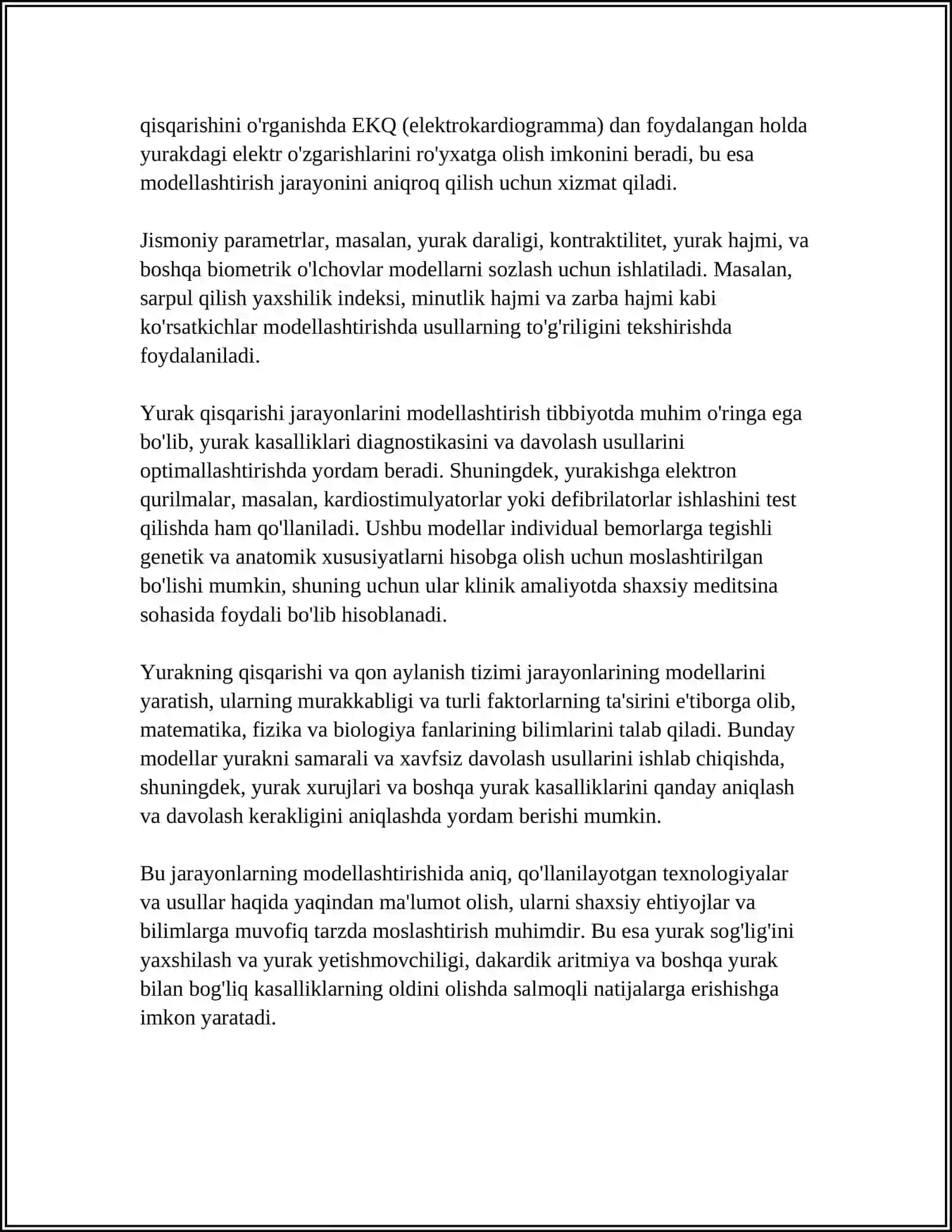 TIBBIY-BIOLOGIK MAZMUNDAGI DIFFERENSIAL TENGLAMALARNI TUZISH VA YECHISH 4