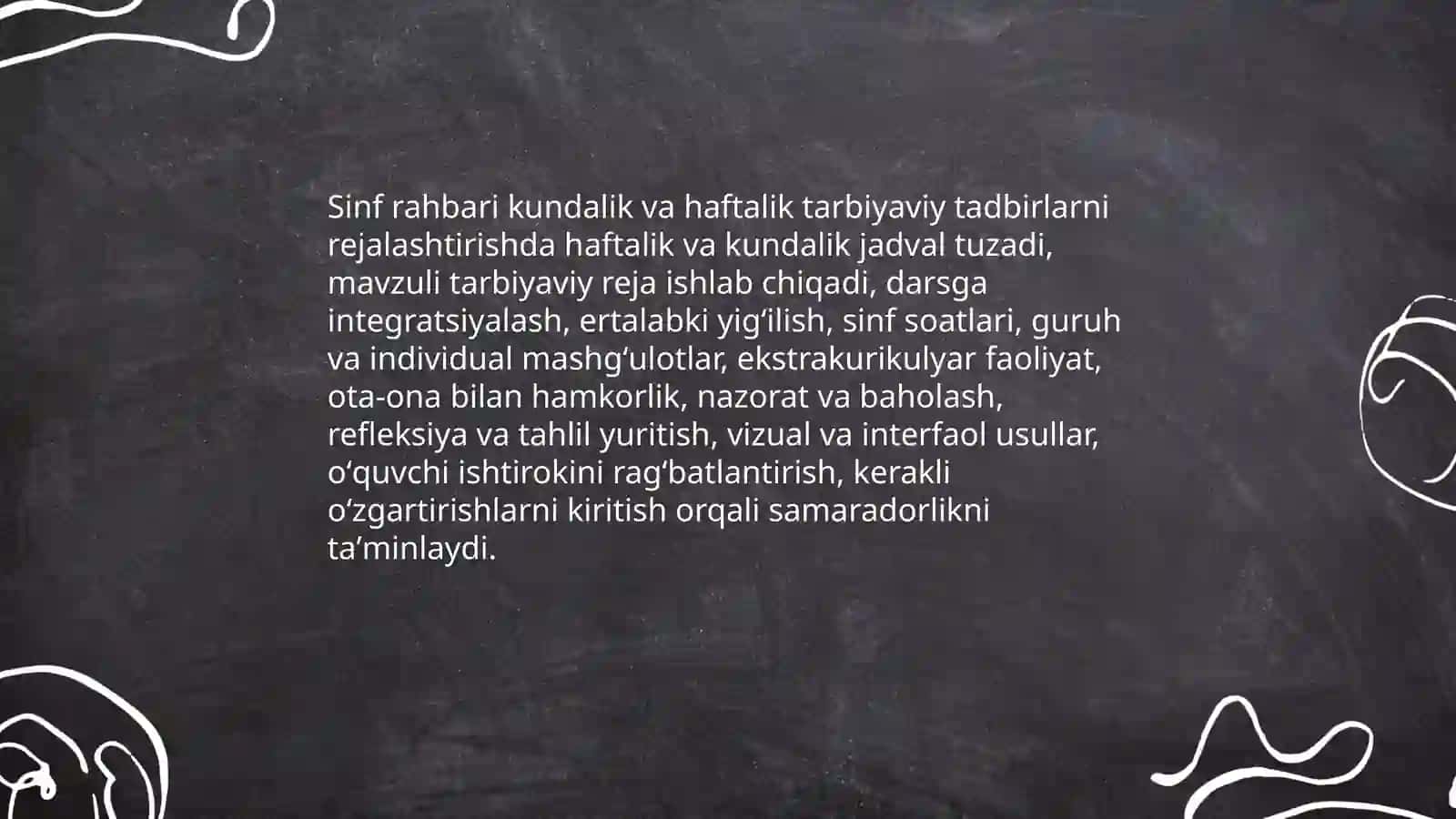 Sinf raxbarining faoliyatini tashkil etish metodikasi 4