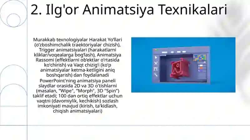 MS PowerPoint dasturida slaydlarga animatsiya o‘rnatish 4