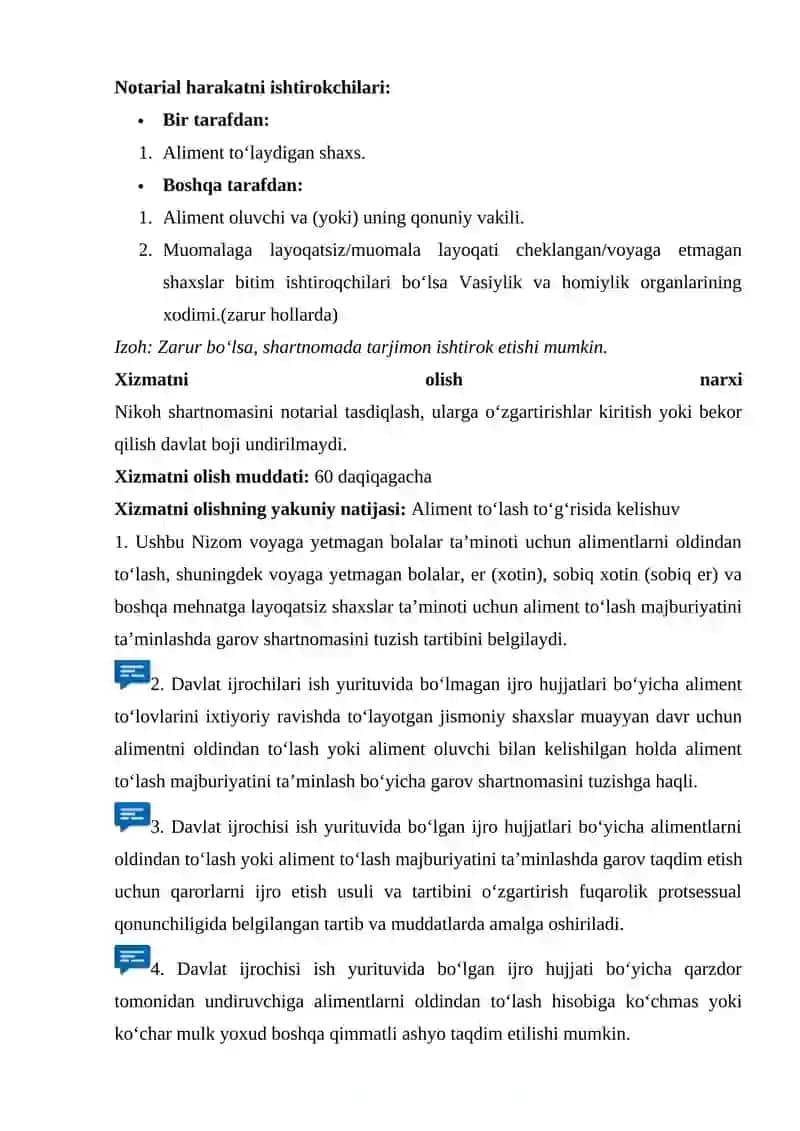 ALIMENT TO’LASH TO'G'RISIDAGI KELISHUV 4