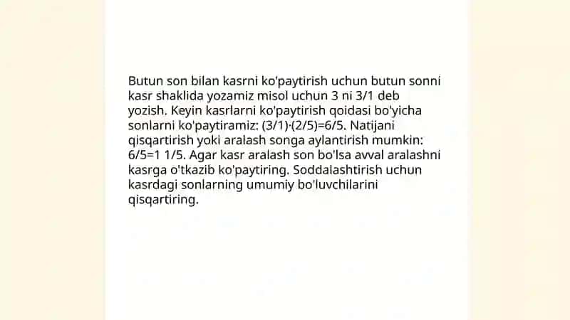 Kasrlarni koʻpaytirishning amaliy usullari 4