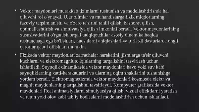 VEKTOR MAYDONIDAGI IKKINCHI TARTIBLI AMALLAR. NABLA OPERATORI BILAN AMALLARNI BAJARISH 4
