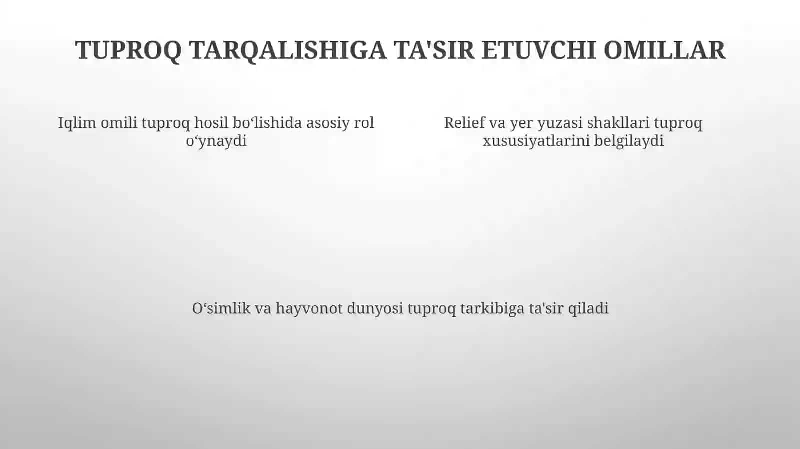 Tuproqlarning tarqalish qonuniyatlari 4
