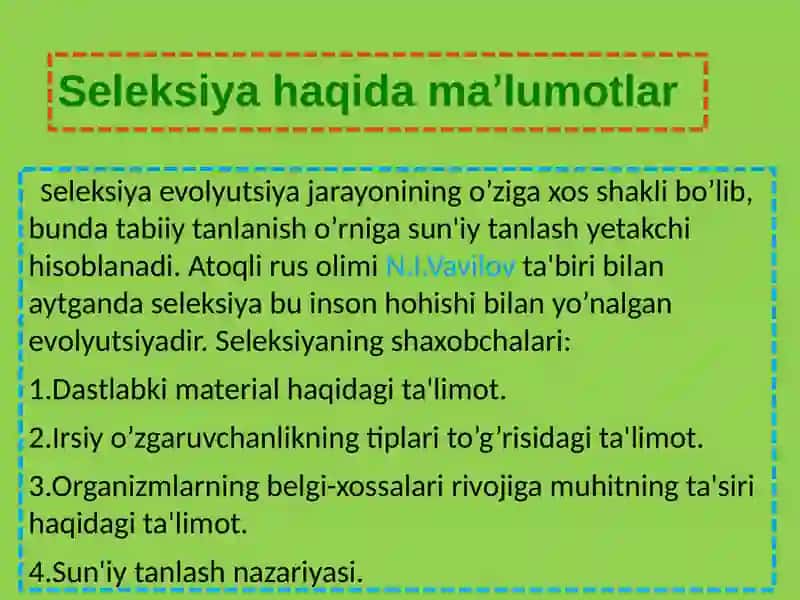 Seleksiya va Evolyutsiya ta'limoti 4