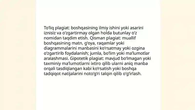 Ilmiy ishda plagiat tushunchasi 4