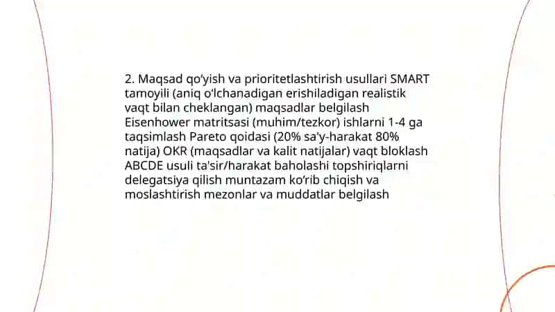 Inson kapitali sifatida vaqt va resurslarni samarali boshqarish 4