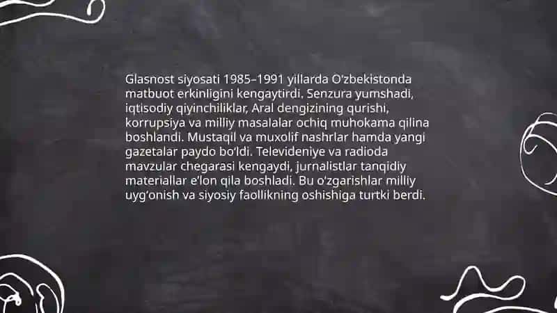 Qayta qurish davrida Oʻzbekistonda siyosiy partiyalar va muxolifatning vujudga kelishi 4