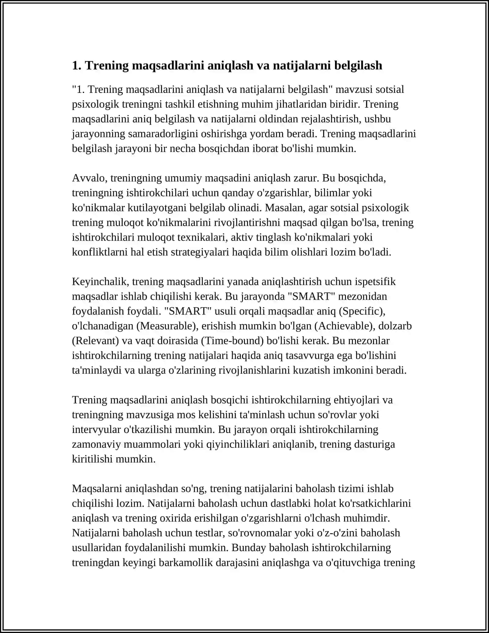 SOTSIAL PSIXOLOGIK TRENINGNI TASHKIL ETISHNING ASOSIY JIHATLARI 4