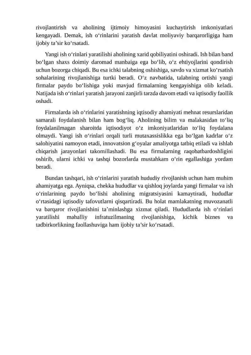 Firmalarda ish o`rnini yaratish mexanizmi 4