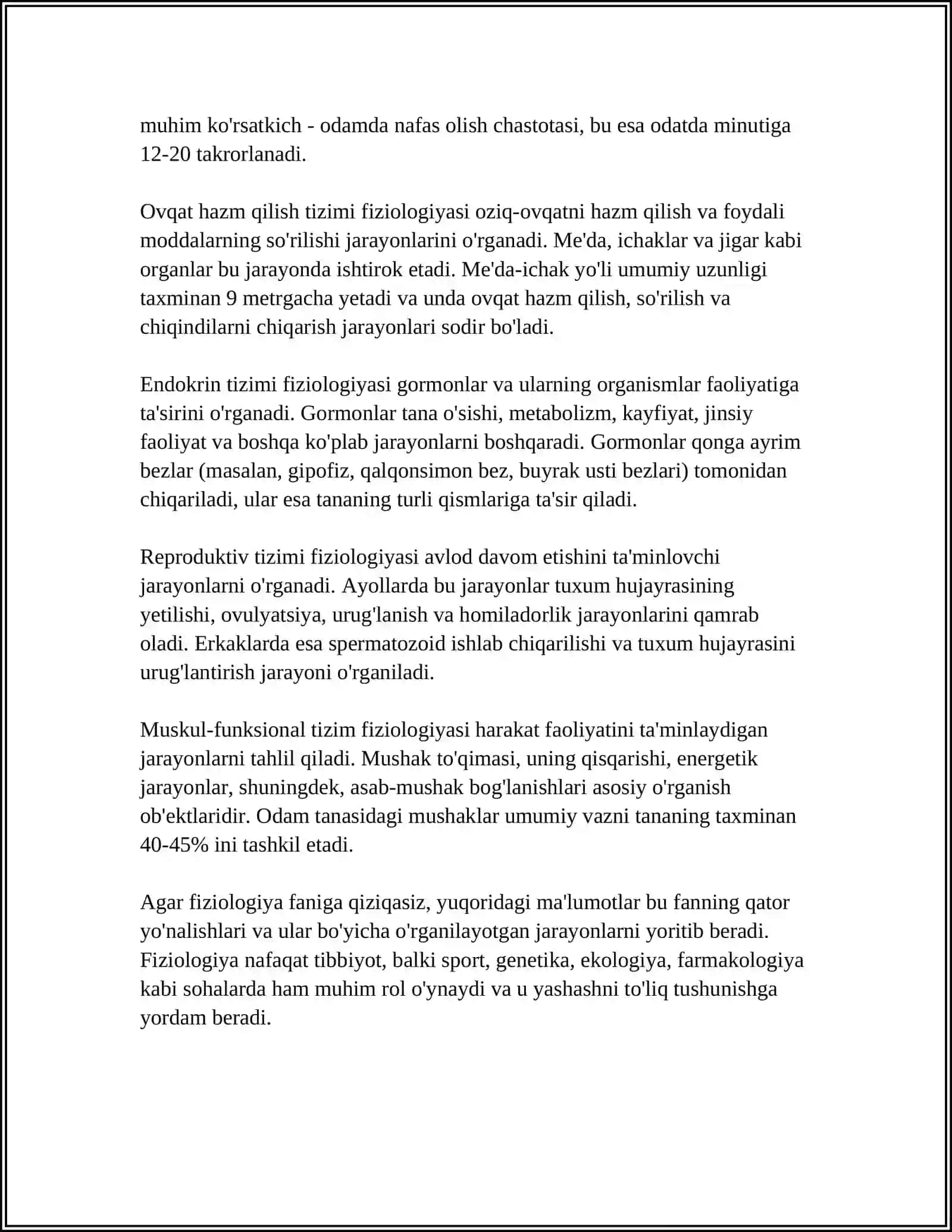 FIZIOLOGIYA FANI,RIVOJLANISHI,TIBBIYOTDA AHAMIYATI. FIZIOLOGIK TEKSHIRISH USULLARI 4