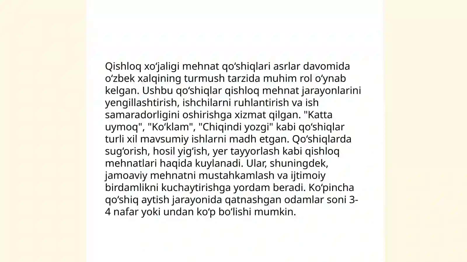 Mehnat Qo'shiqlari Tarixi 4