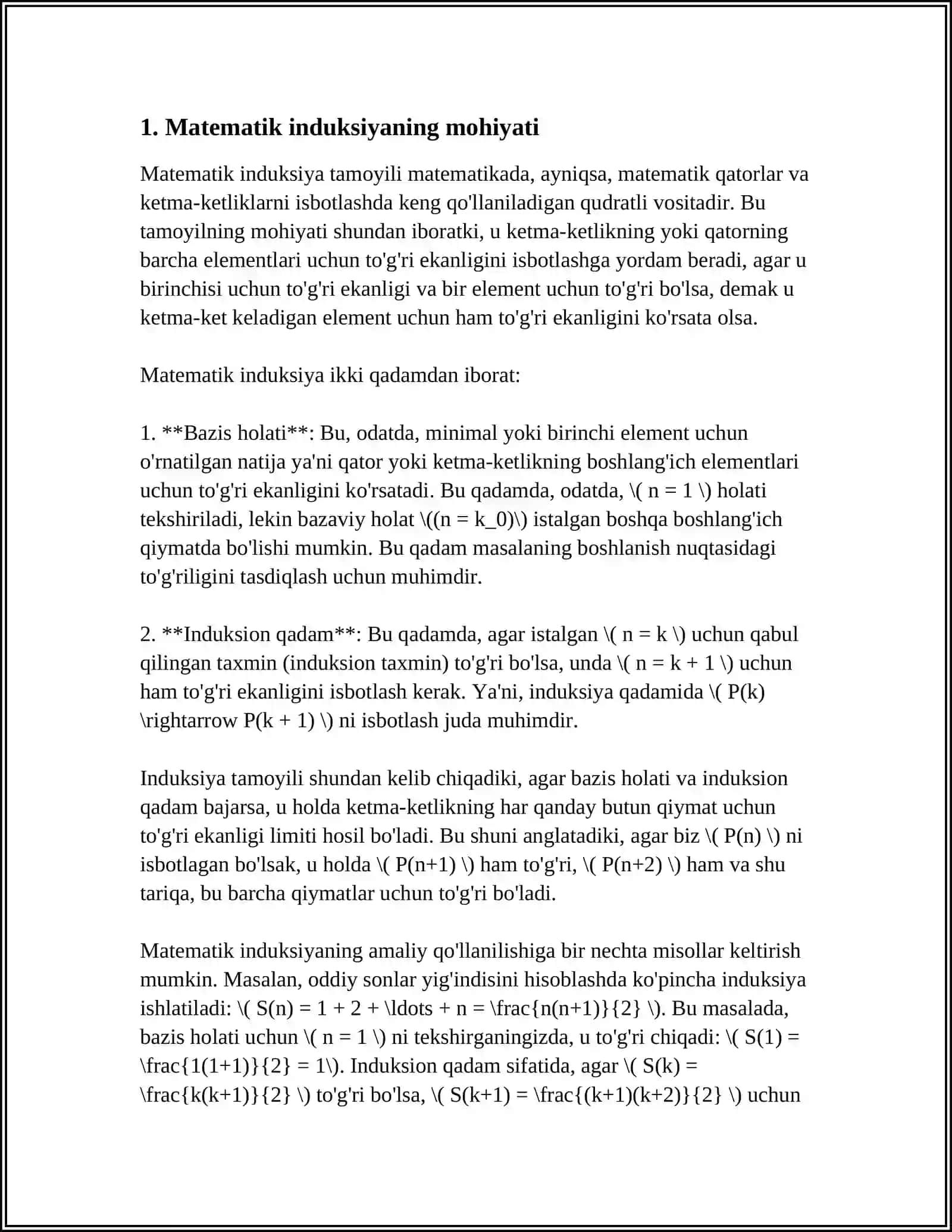 GEOMETRIK ISBOTLASHDA MATEMATIK INDUKSIYANING TATBIQLARI 4