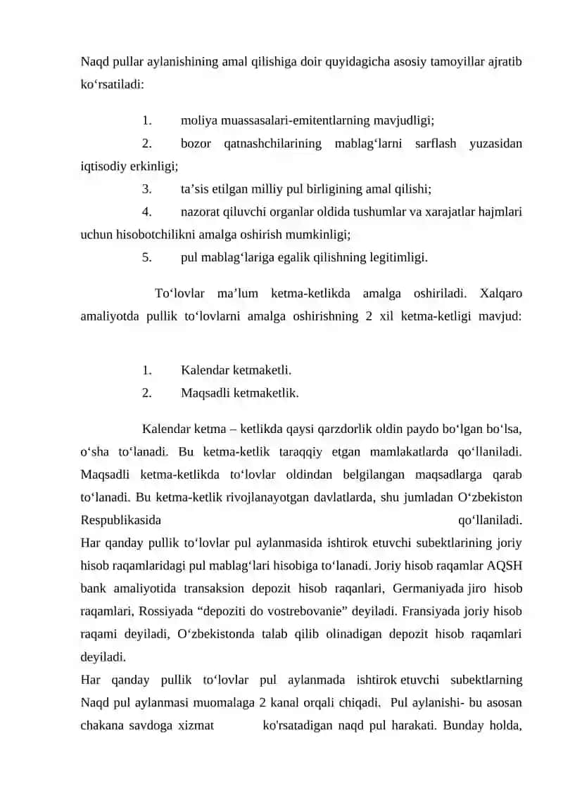 Pul aylanmasi va uning tarkibi 4