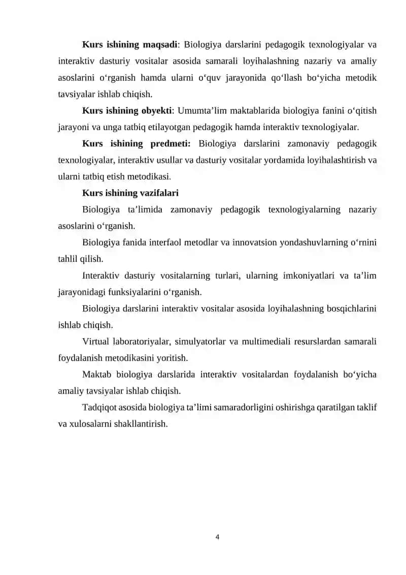 Biologiya darslarini interaktiv dasturiy vositalar yordamida loyihalashtirish 4