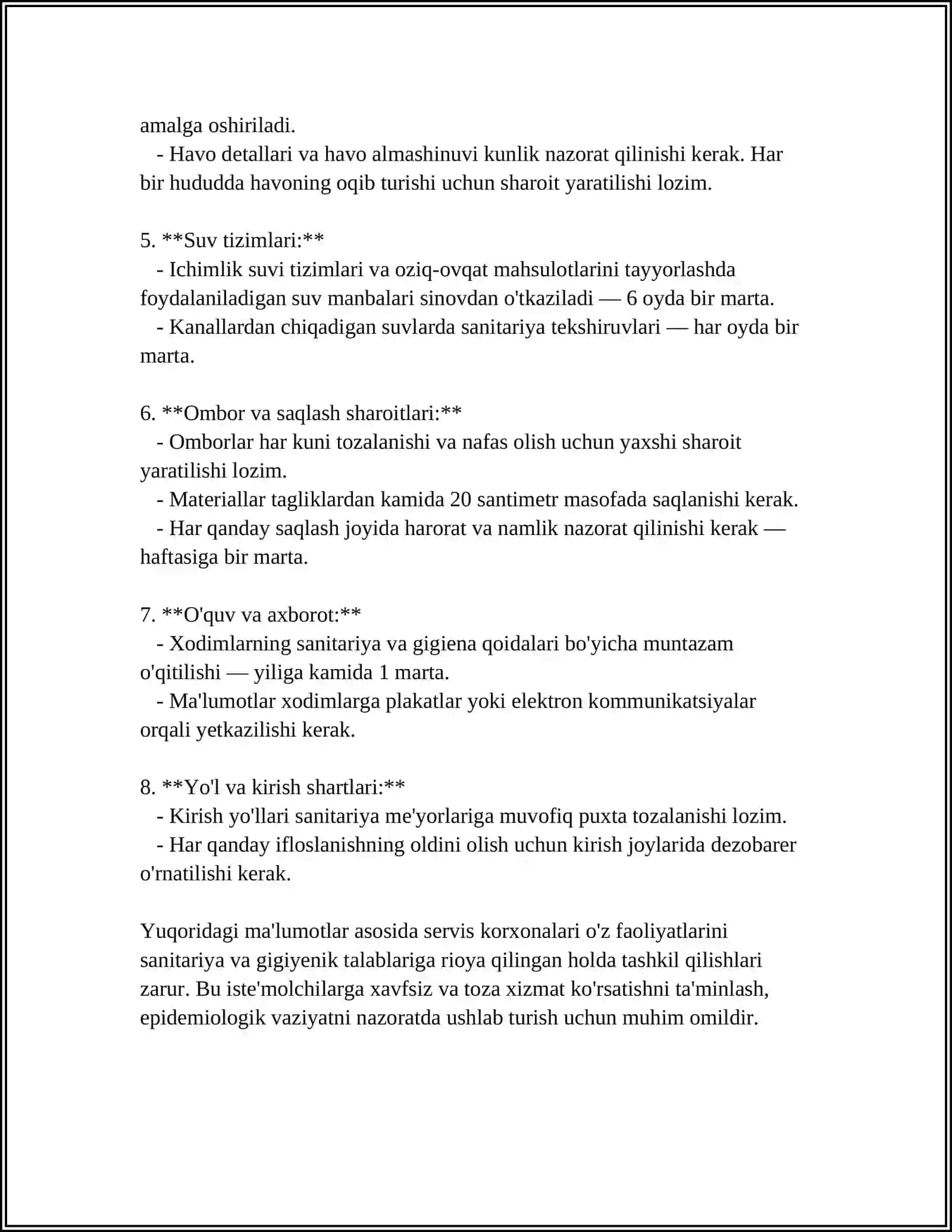 SERVIS KORXONALARINI SANITARIYA GIGIYENIK DEZAYNI VA KONSTRUSIYASI 4