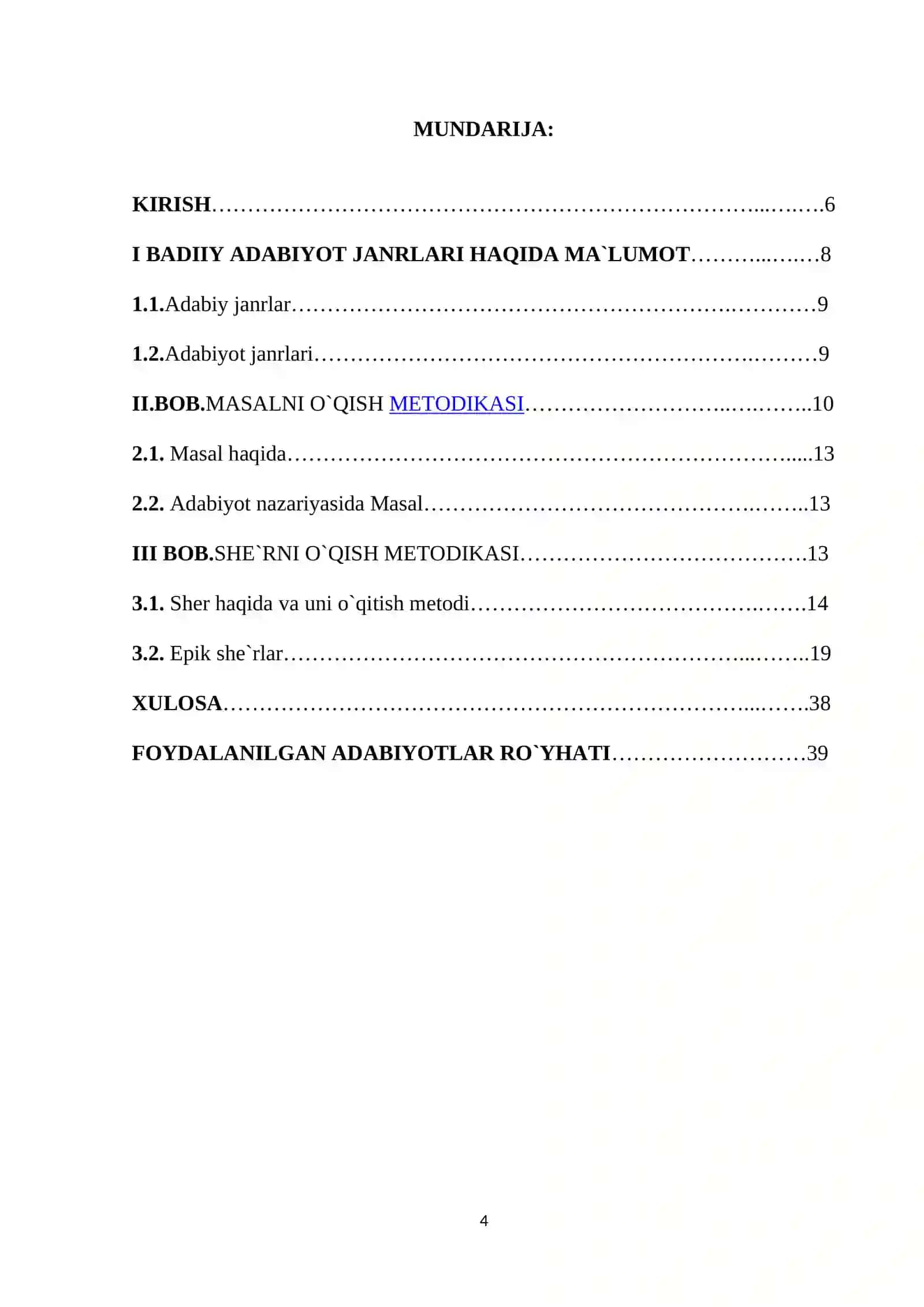 O`QISH DARSLARIDA MASAL O`TISH USLUBIYATI (3-SINF) 4