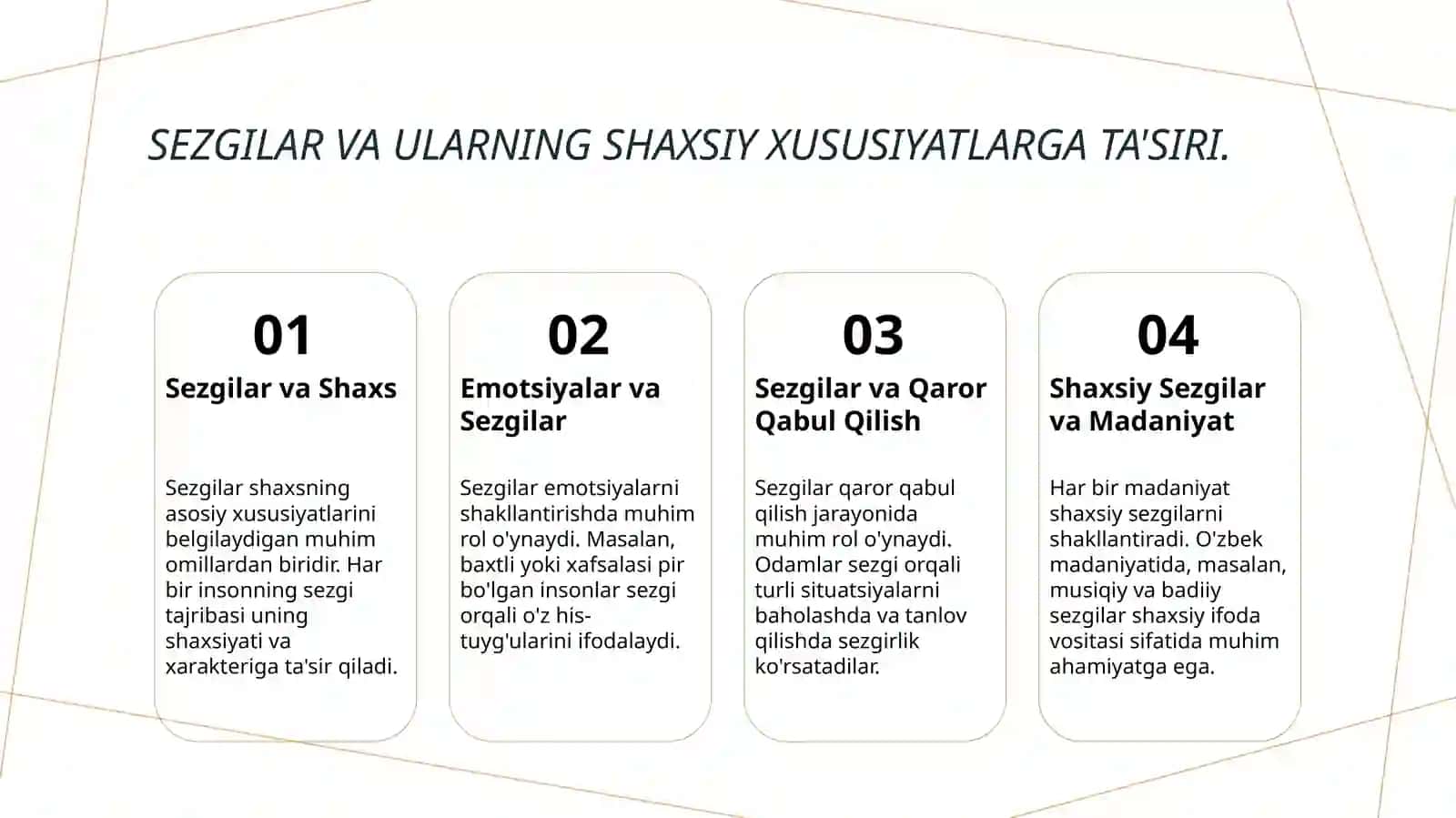 Umumiy psixologiyada Sezgilar haqida umumiy tushuncha va uning nerv-fiziologik asoslar 4