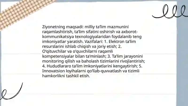 Ziyonet axborot talim tarmog'i va uning loyihalari 4