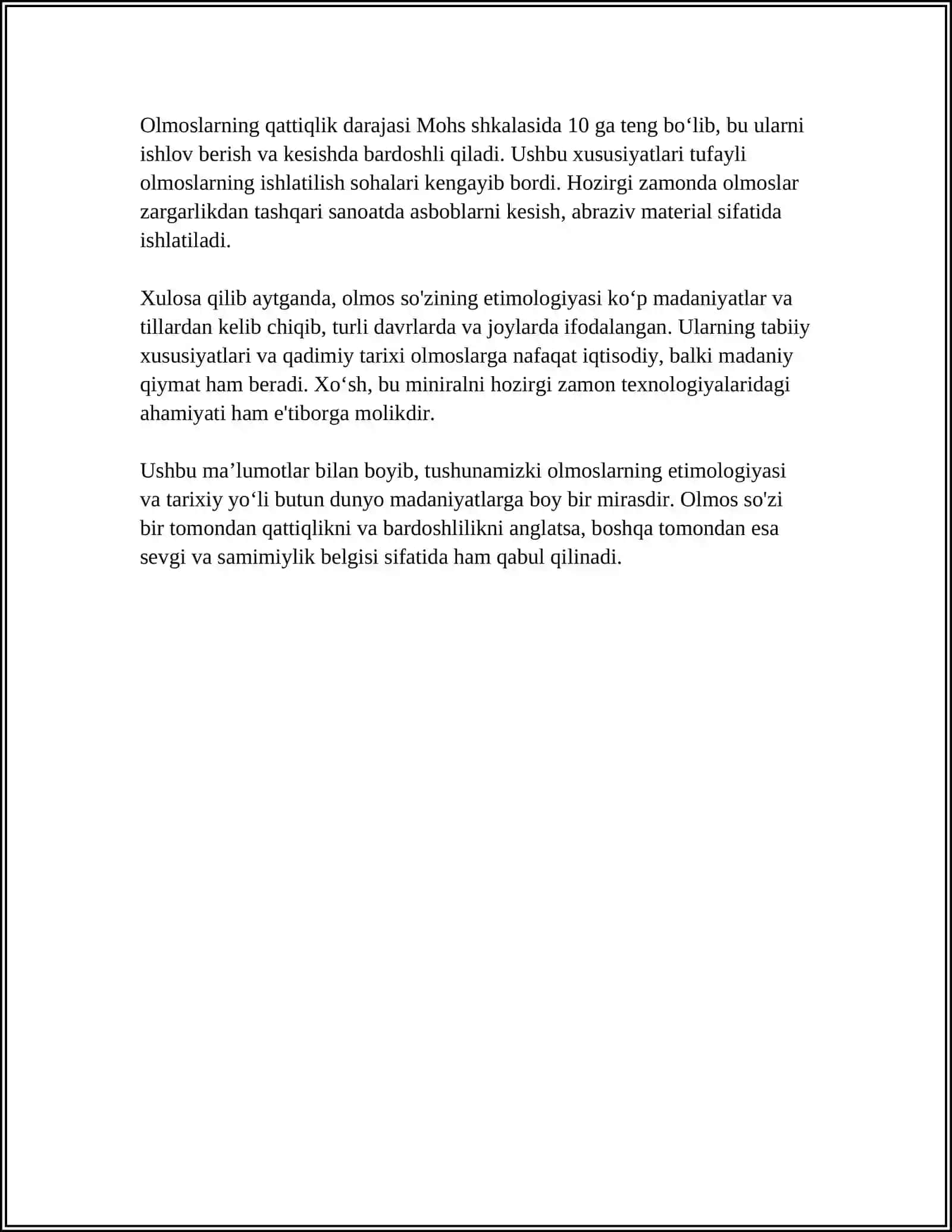 OLMOSHLARGA OID NAZARIY QARASHLAR TAHLILI 4
