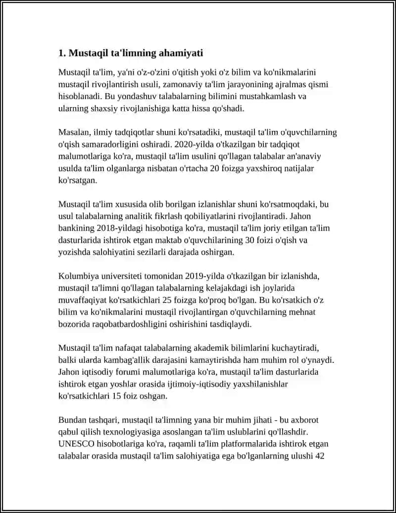 UNIVERSITETDA TALABALARNING MUSTAQIL ISHLASH KOʻNIKMALARINI SHAKLLANTIRISH 4