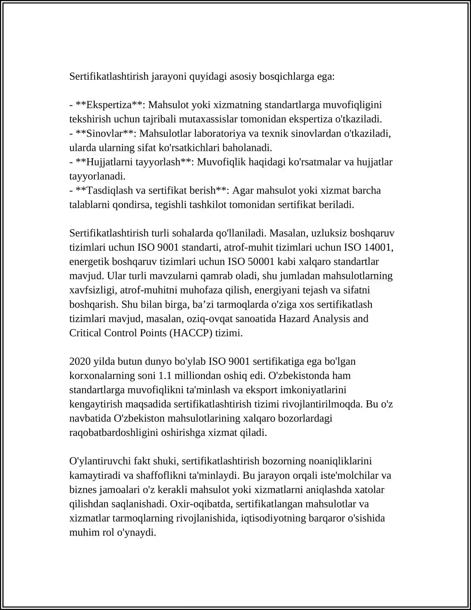 MAHSULOT VA XIZMATLARNI SERTIFIKATLASHTIRISH TAHLILI 4