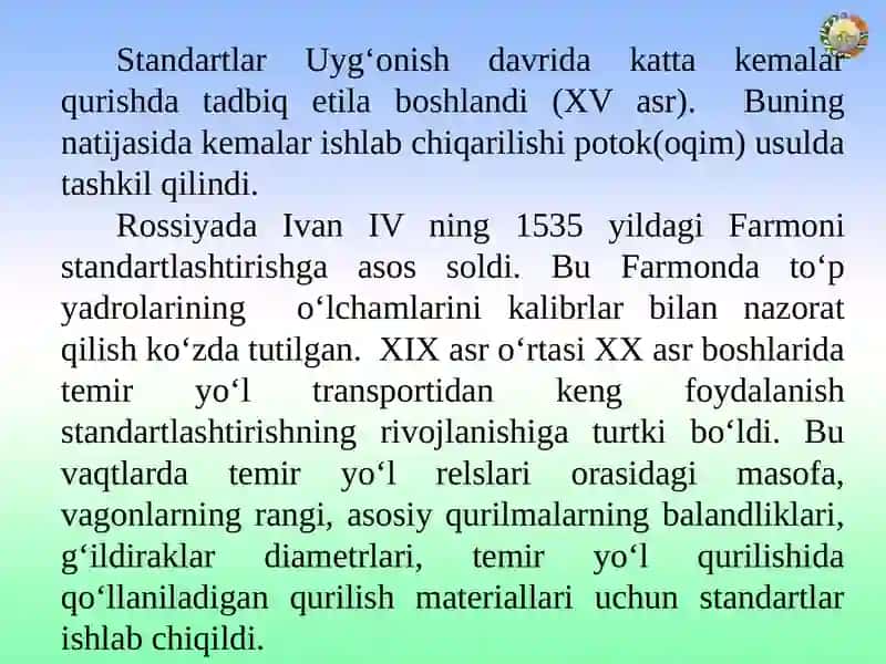 Standartlashtirishningasosiy maqsadi va vazifalari 4