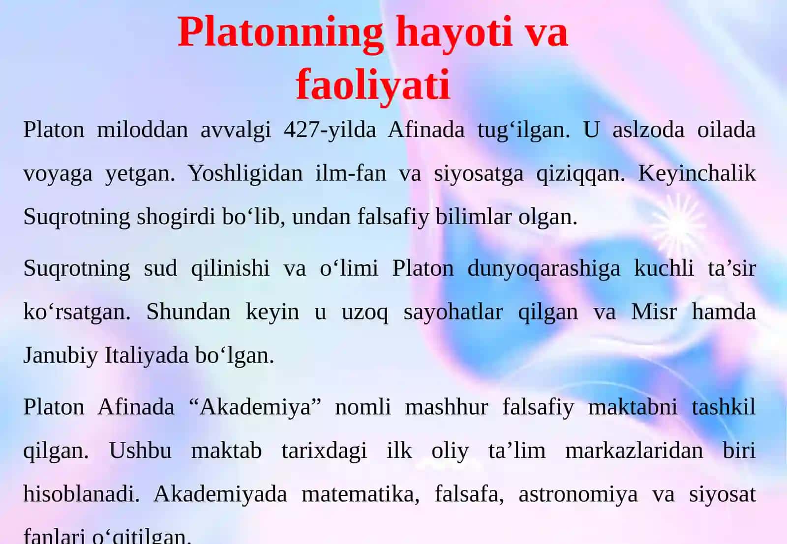 Platon va uning falsafiy qarashlari 4