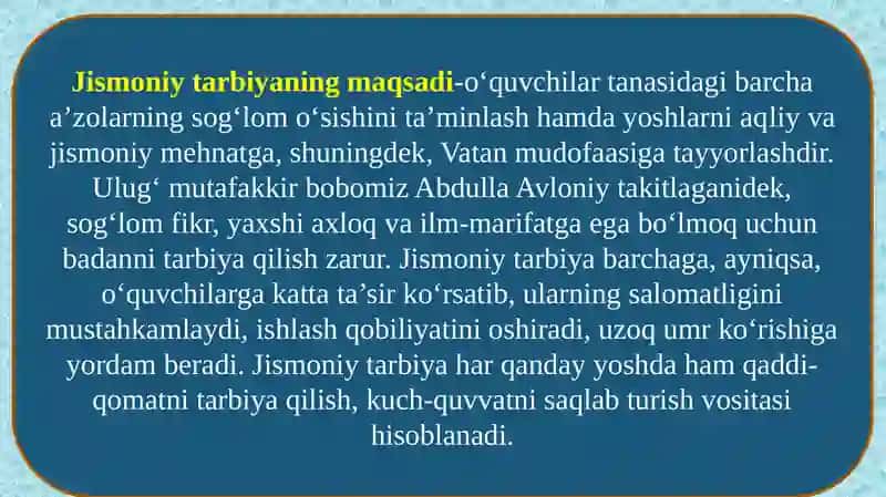 Jismoniy tarbiya nazariyisi va uslubiyatining umumiy asoslari 4