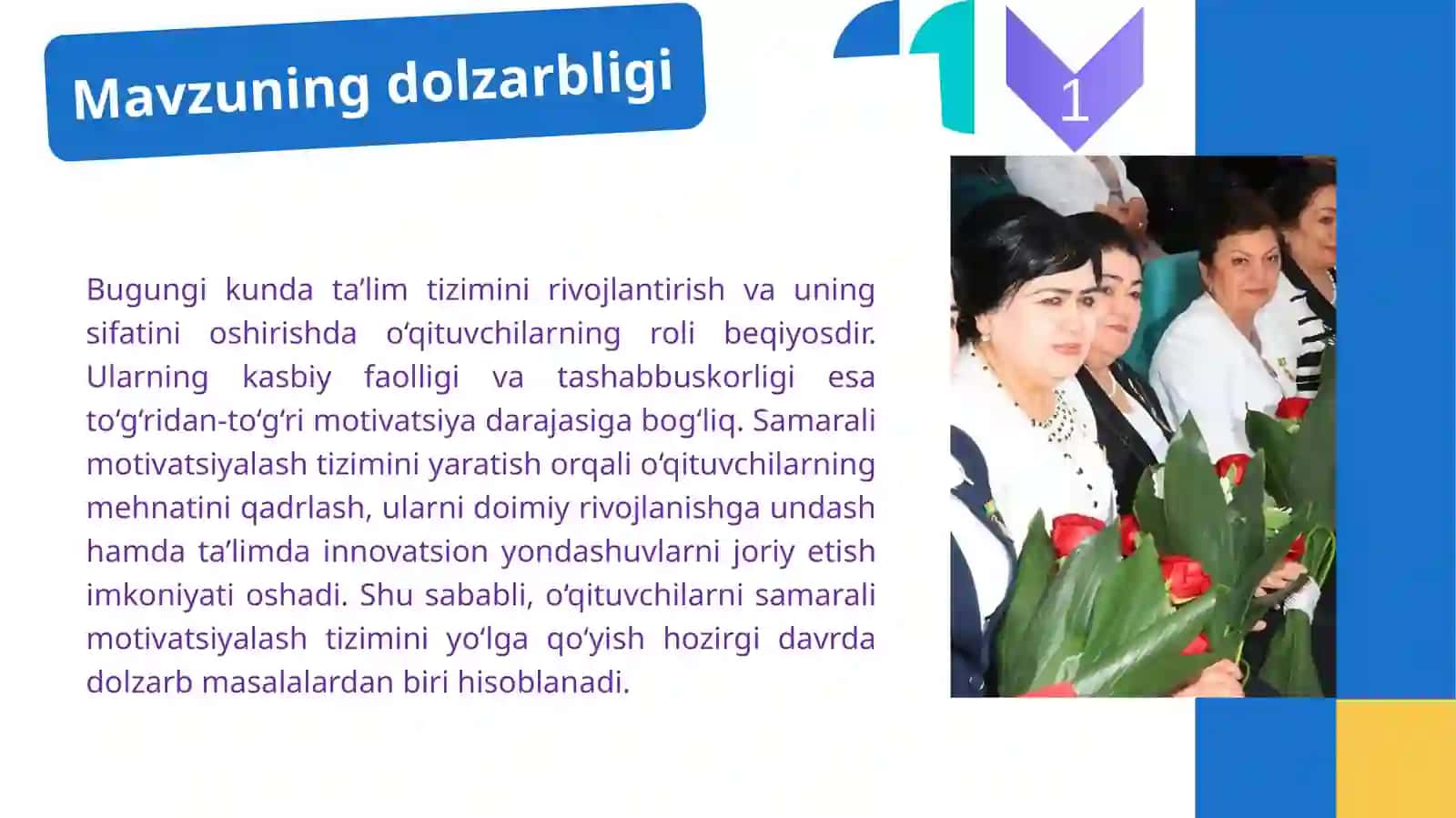O‘QITUVCHILARNI SAMARALI MOTIVATSILASH TIZIMINI YO‘LGA QO‘YISH 4
