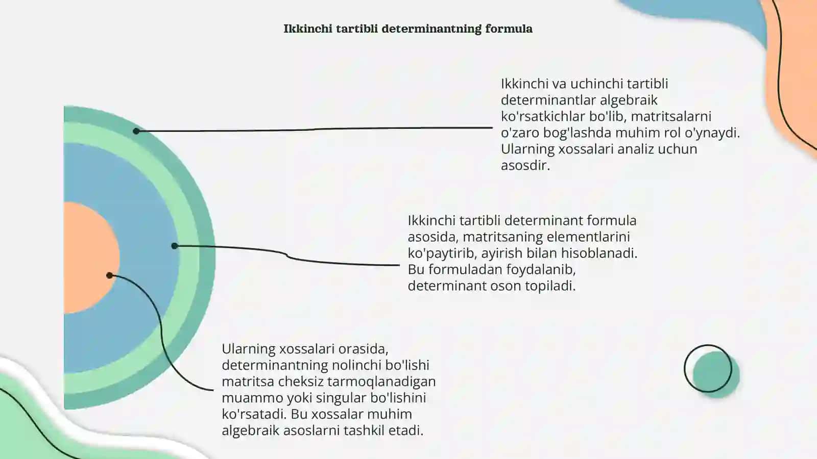 Ikkinchi va uchinchi tartibli determinant va ularning xossalari 4